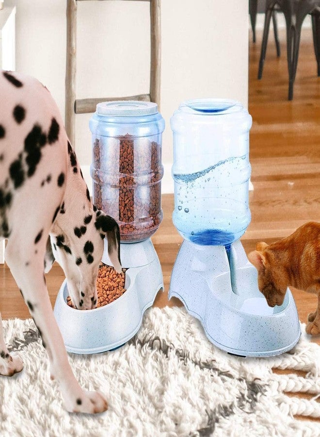 Vroxy Non-Slip Base Dog Water Food Pet Feeder Dispenser, Plastic Pet Bowl, Automatic Drinking Pet Water Dispenser (Pet Feeder + Pet Waterer) (Feeder + Waterer) 2 Pack - Image 2